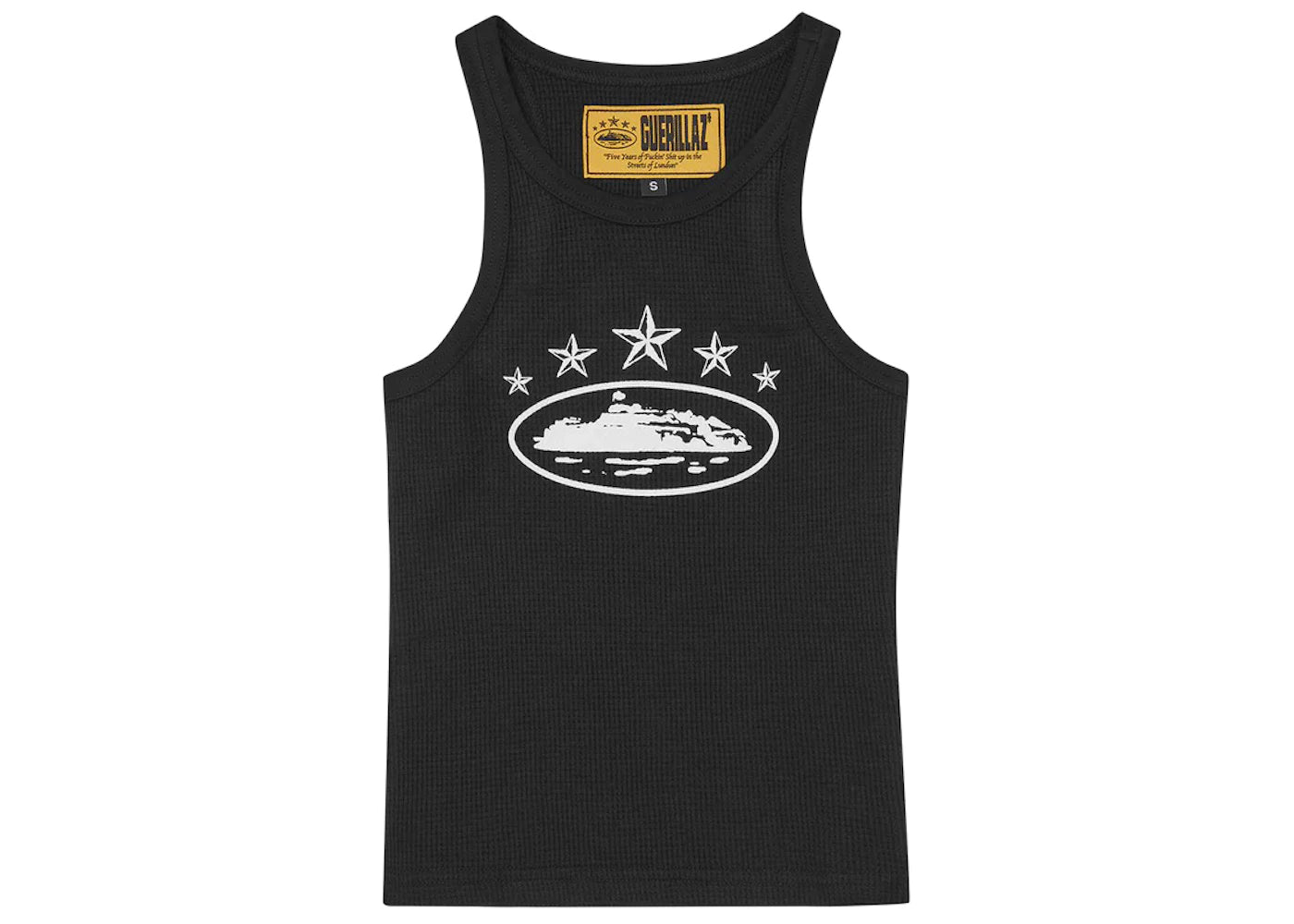Womens Corteiz 5 Starz Alcatraz Tank Top - Black/White