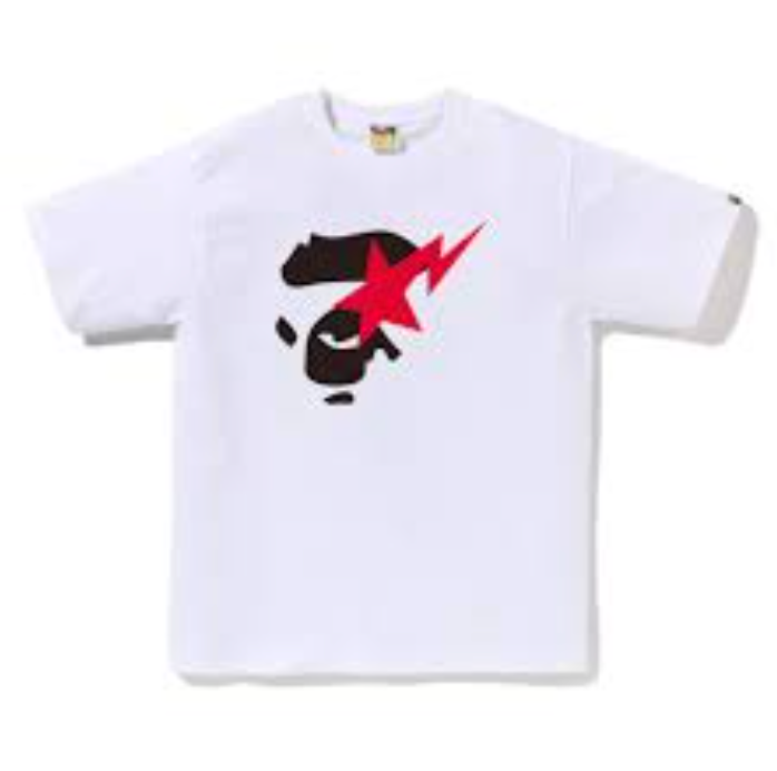 BAPE Ape Face Sta Tee White/Red