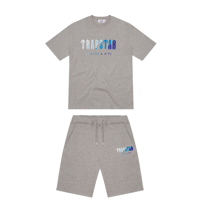 Trapstar Chenille Decoded Short Set - Grey/Ice