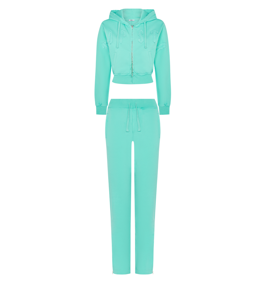 Trapstar Women's Cropped Tracksuit 'Tiffany Blue'
