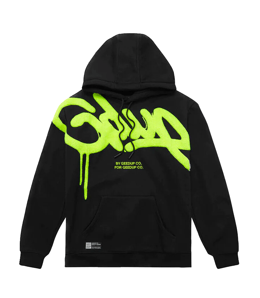 Black neon green hoodie deals