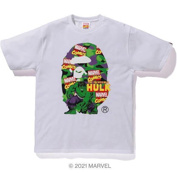 BAPE x Marvel Camo The Hulk Tee White