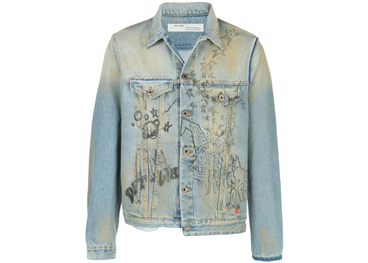 Off-White Distressed Denim jacket 'Medium Blue'