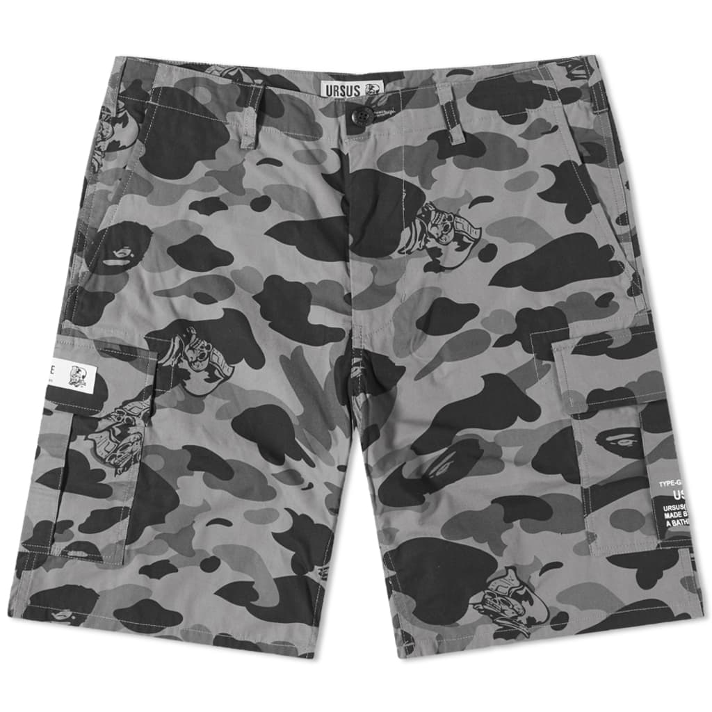 BAPE Ursus Military Shorts - Black/Grey