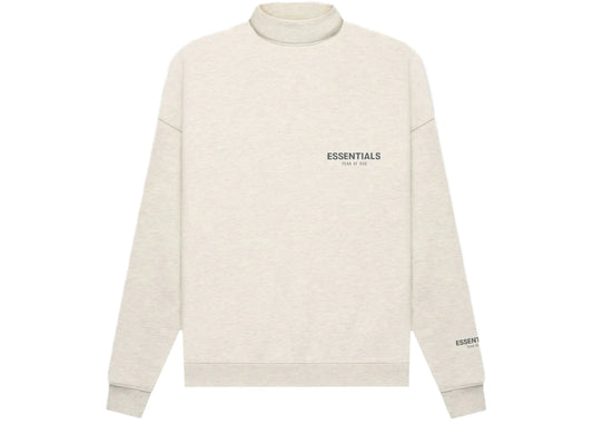 Fear Of God - Essentials Core Collection Pullover Mockneck - 'Light Heather Oatmeal' (FW21)