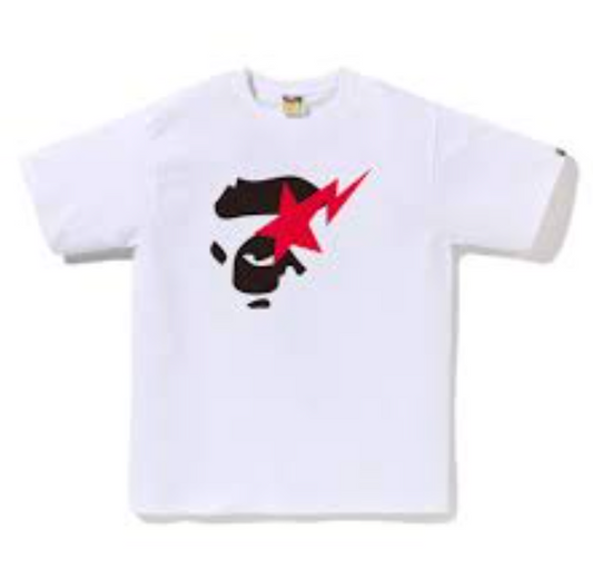 BAPE Ape Face Sta Tee White/Red