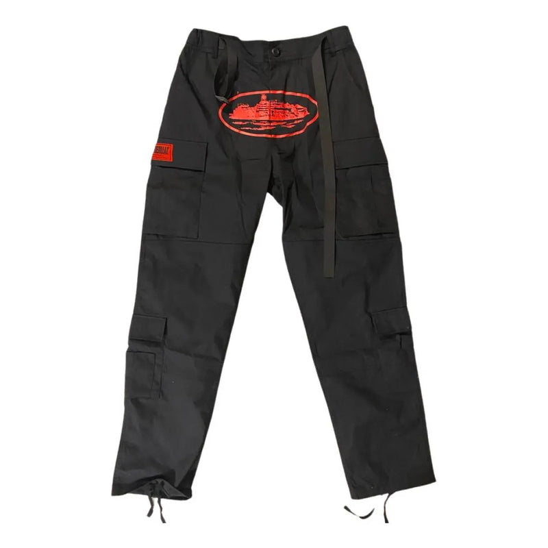 Corteiz - Guerillaz Cargo Pants 'Black Red'