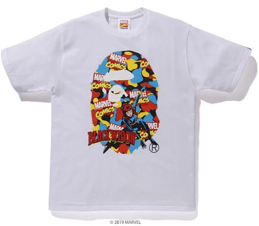 BAPE x Marvel Camo Black Widow Tee White