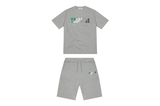 Trapstar Chenille Decoded Short Set - Grey/Green