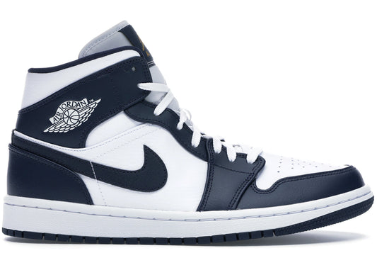 Jordan 1 Mid 'White Metallic Gold Obsidian'