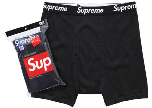 Supreme Hanes Boxer (4 Pack) Briefs - Black SS23