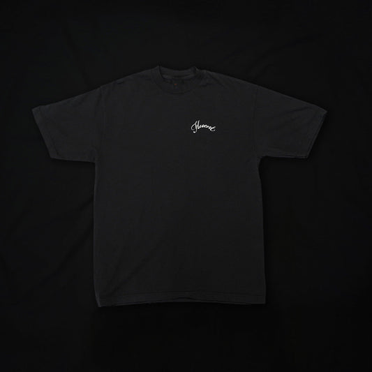 Embroidered Cursive Tee - Black