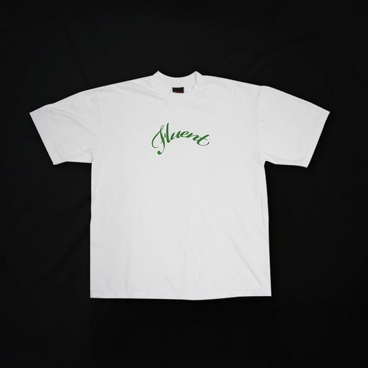 Cursive Tee - White / Green